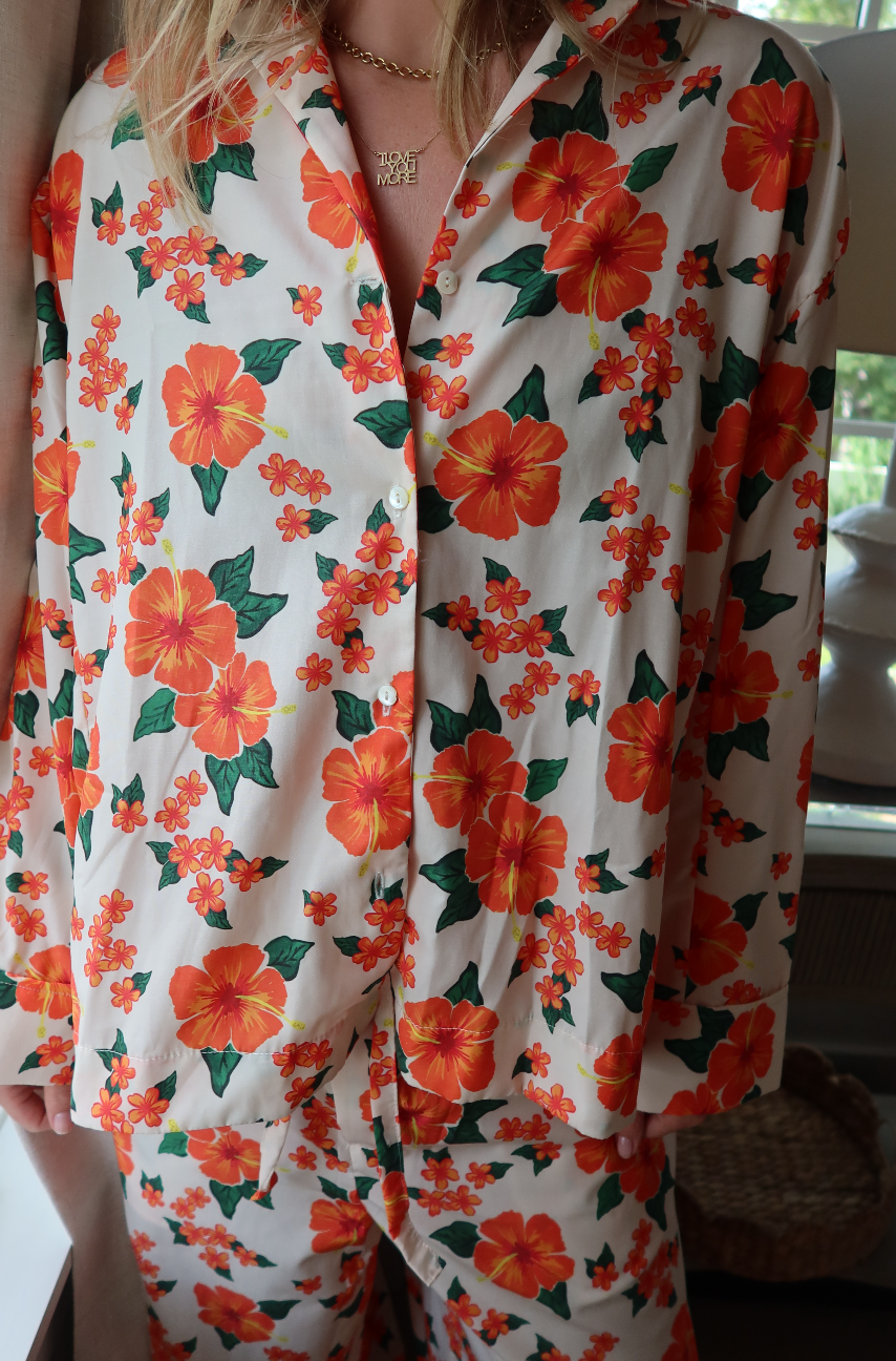 Kailua Orange Pajama Set