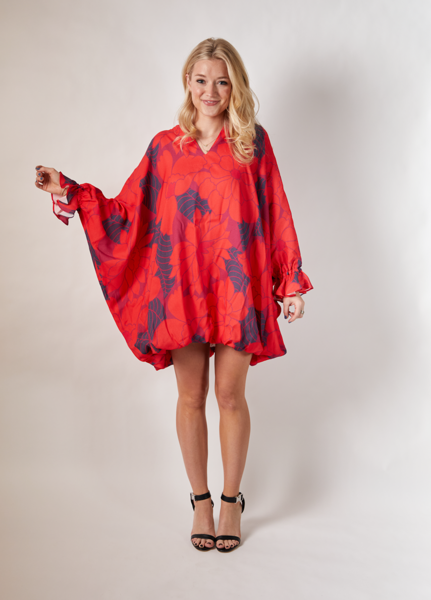 Paia Puffer Dress - Red